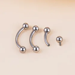 G23 Titanium PIERC Eyebrow Ring Curved Barbell With Balls Ear Helix Tragus Hip Hop Rock Cartilage Piercing Unisex Body Jewelry