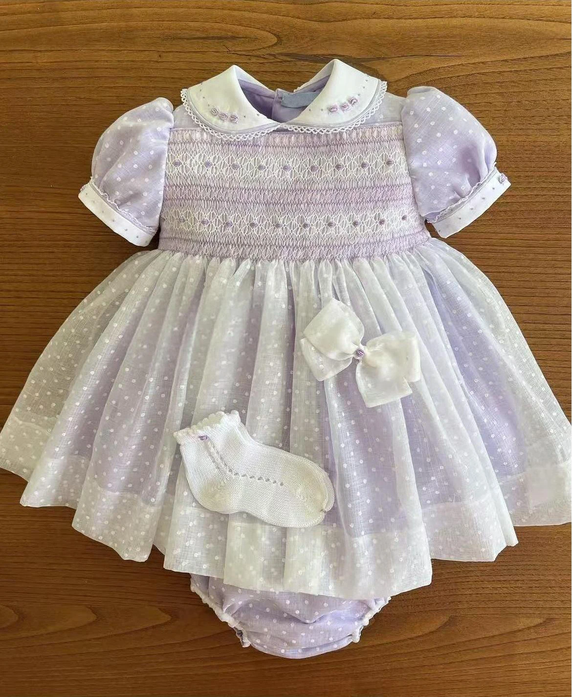 

Летнее светло-фиолетовое платье ручной работы с вышивкой для маленьких девочек 0-12 лет для фотографии на день рождения, праздника Ид A264