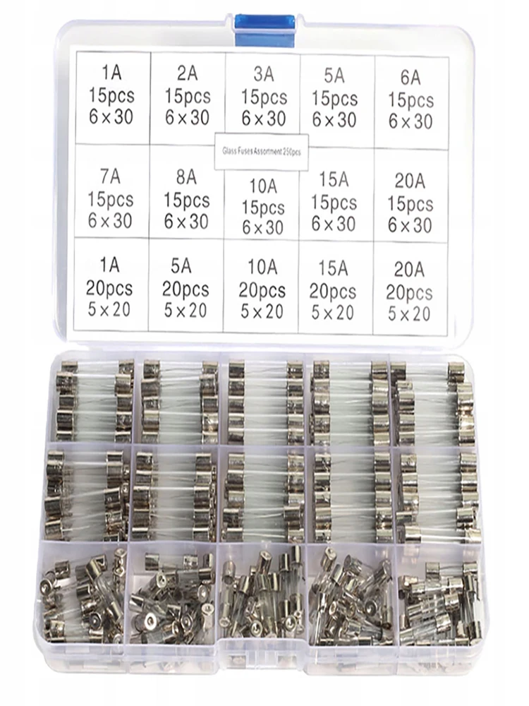 Glass fuse set glass fuses 5 x 20 6 x 30 250pcs