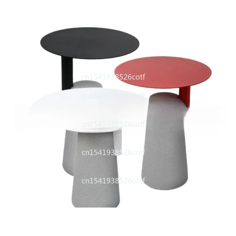 

Outdoor industrial style Nordic cement round table small coffee table simple modern milk tea coffee table balcony