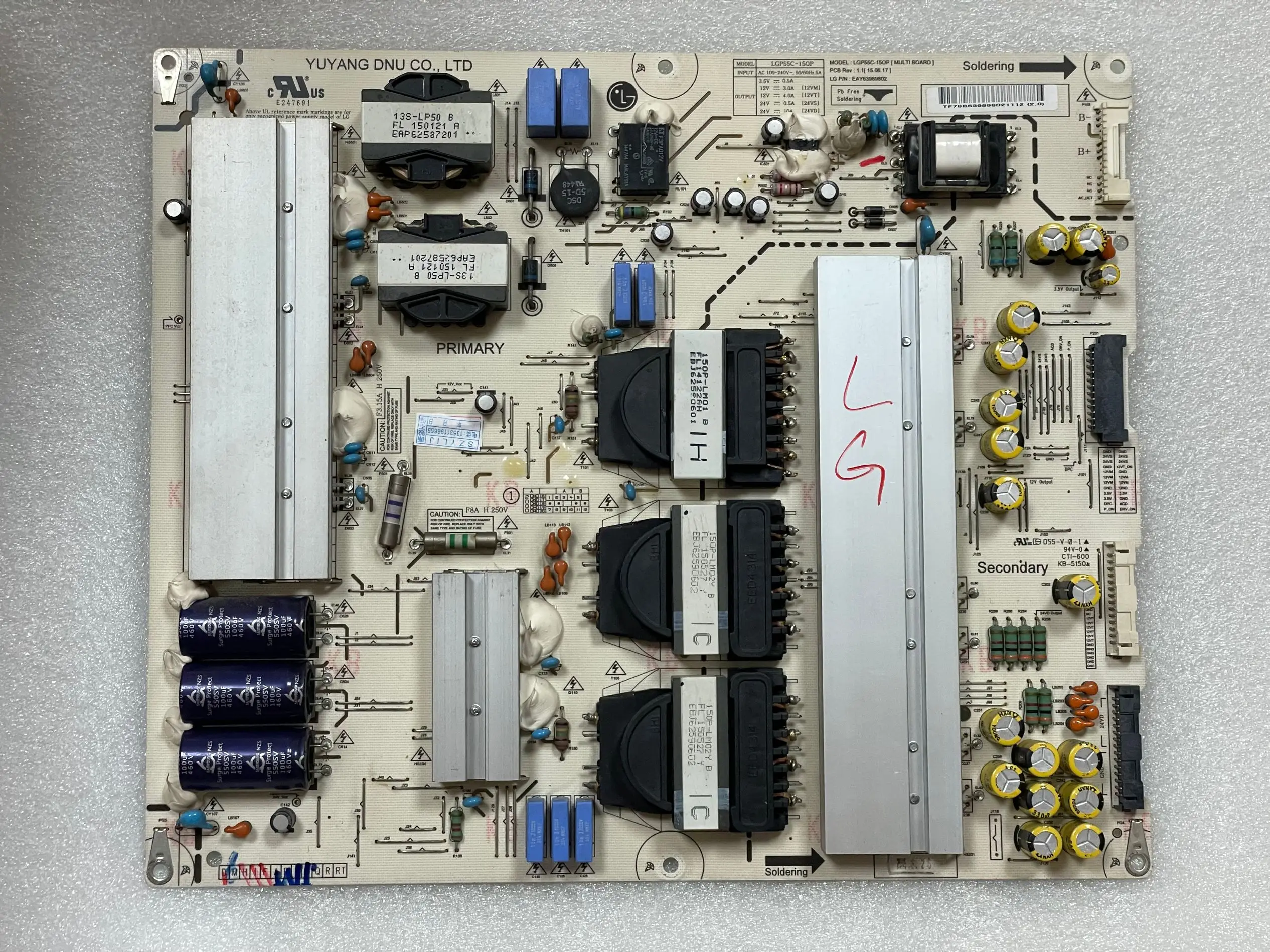 Good Test power board for 55EG9100-CB LGP55C-150P EAY63989802 Good Test power board for 55EG9100-CB LGP55C-150P EAY63989802