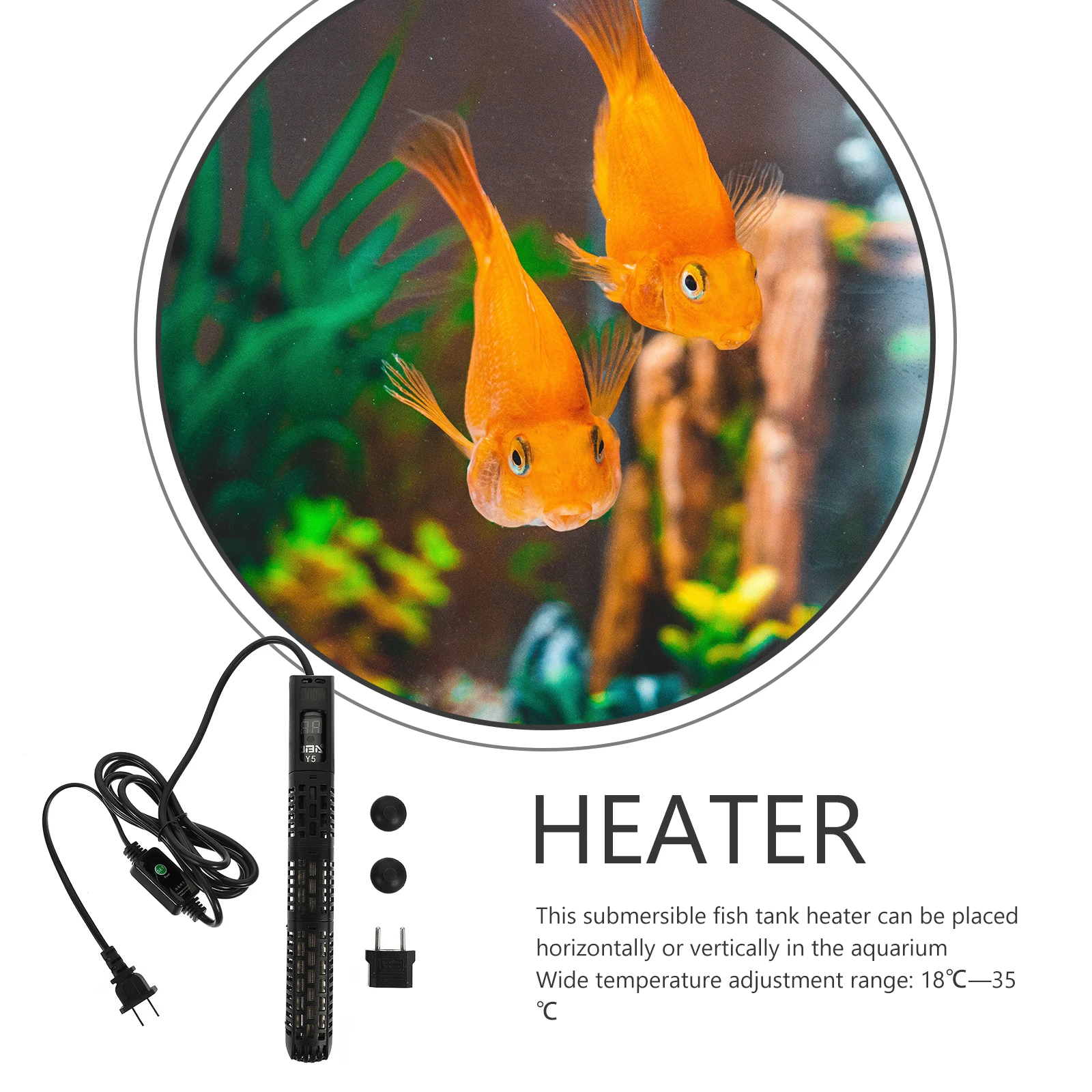 

Professional Fish Tank Heater Submersible Aquarium Heating Rod Eu Plug High-Grade Temperature Sensor Energy-Saving Automatic