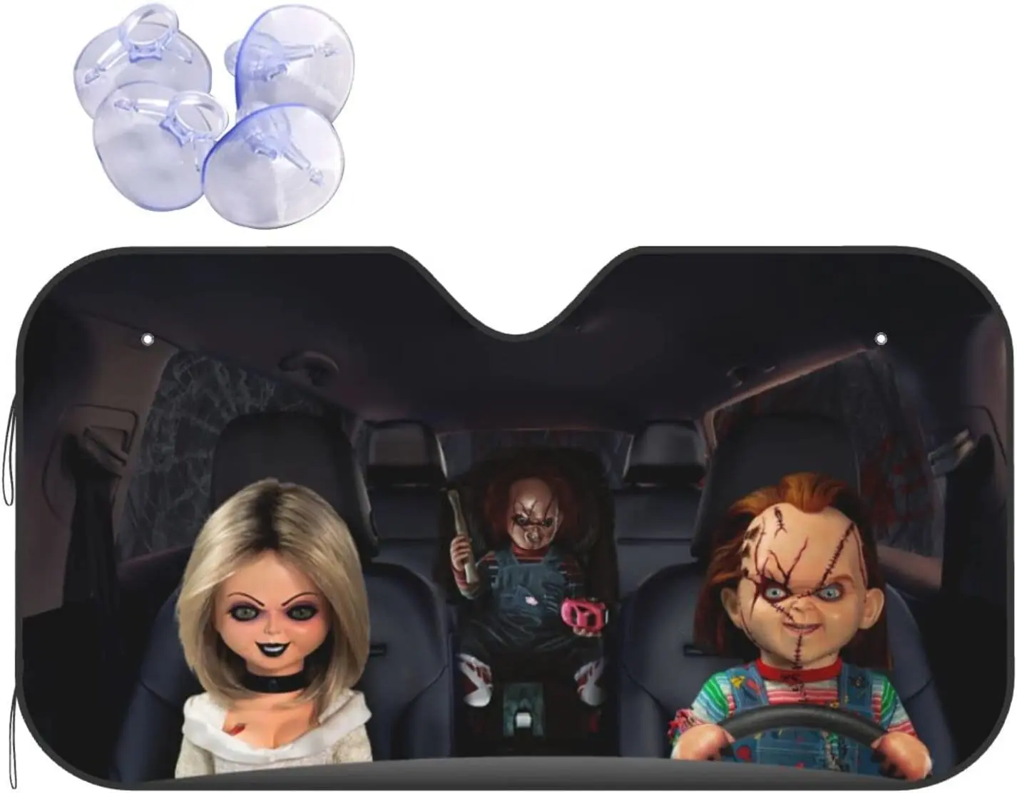 

Horror Movie Car Windshield Sunshade Cartoon Characters Auto Front Window Sun Shades Block UV Rays Sun Visor Protector for Cars