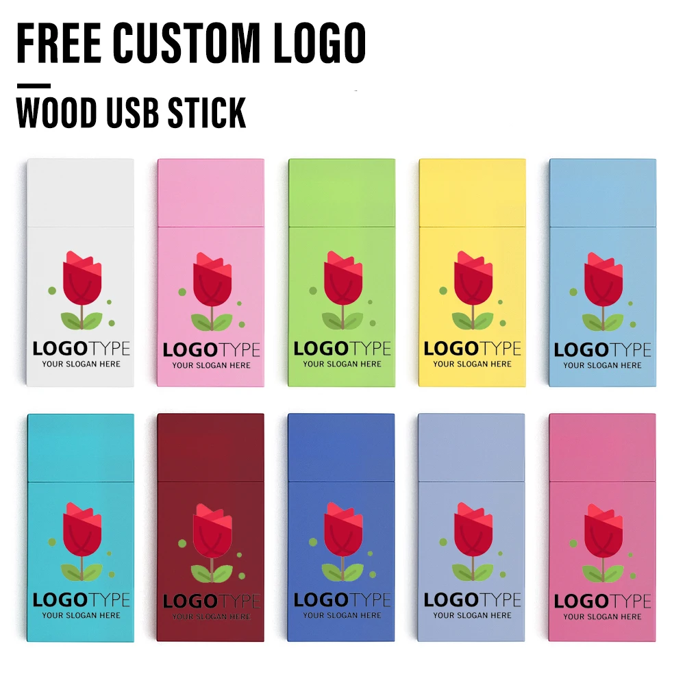 

Free Custom LOGO Colorful Wood USB Pen Drive 4GB 8GB USB 2.0 Stick 16GB 32GB 64GB Flash Drive Exquisite Wood Photography Gift