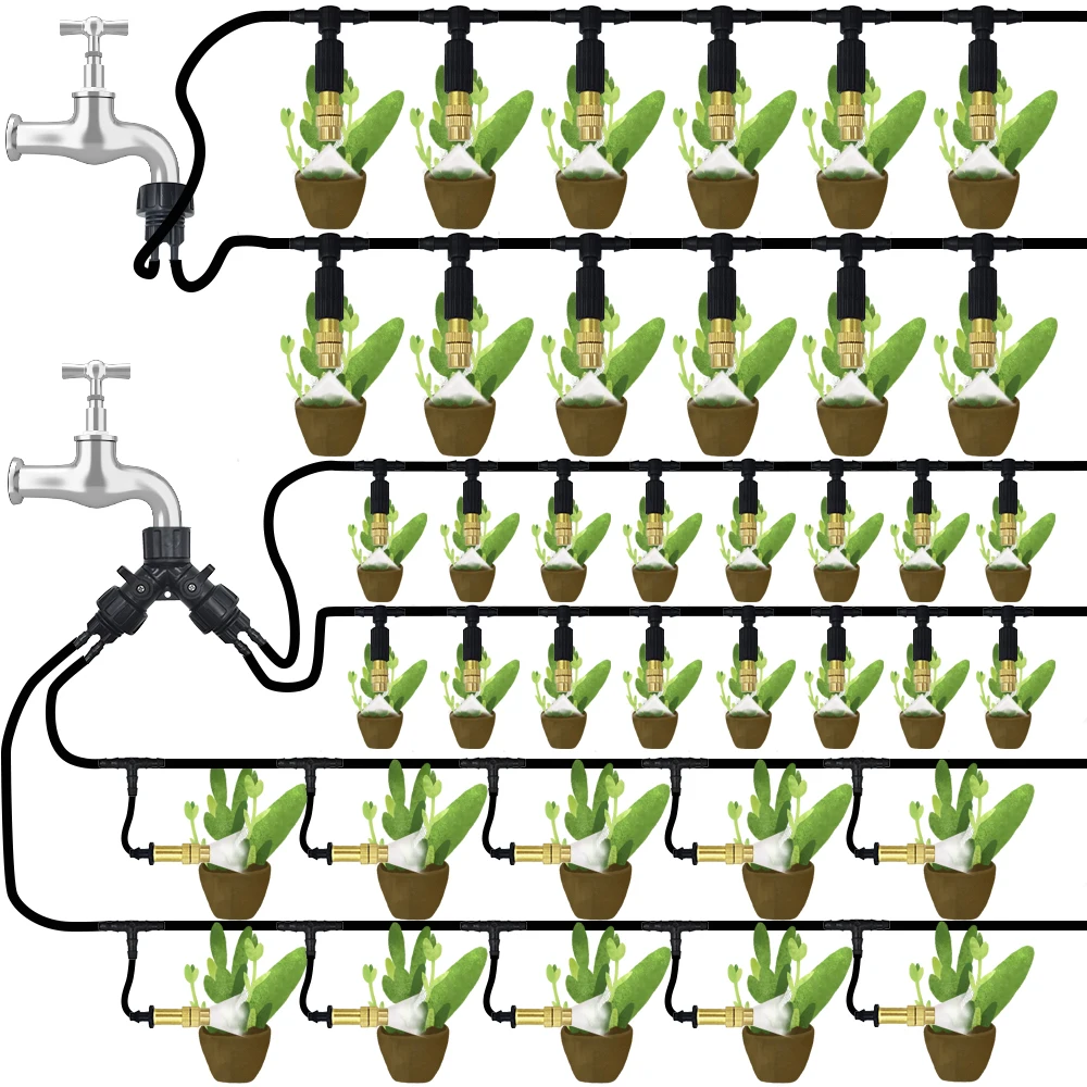 5M-30M na zewnątrz System chłodzenia mgłą nawadnianie ogrodu podlewania 1/4 \'\'mosiężne dysze Atomizer 4/7mm wąż do szklarni Patio