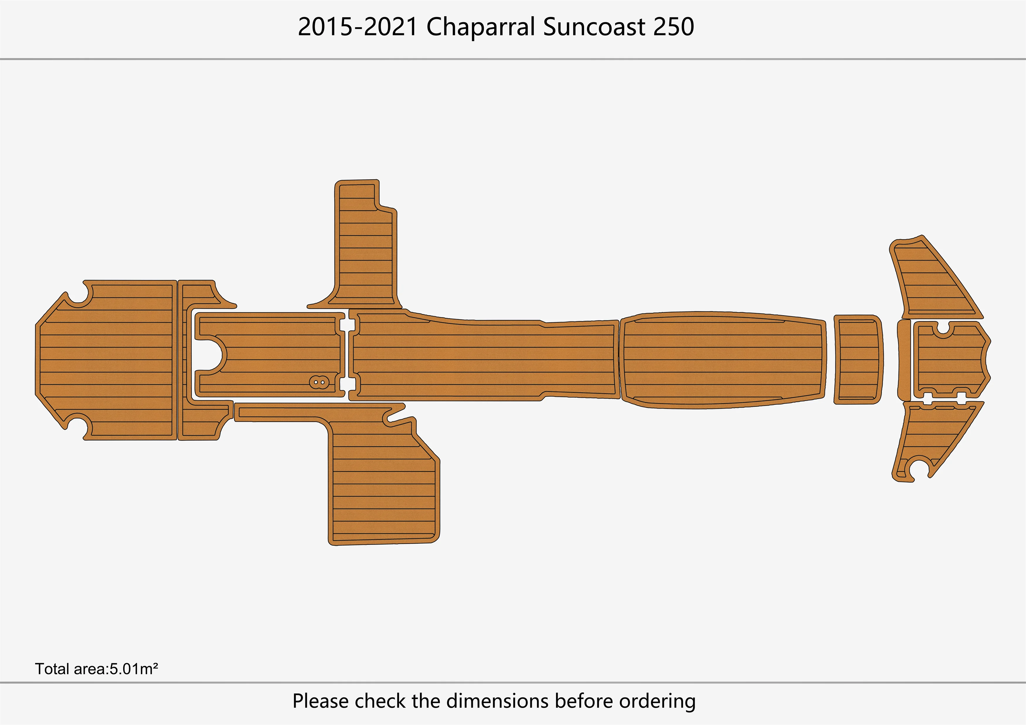 Eva foam Fuax teak seadek marine floor For 2015-2021 Chaparral 250 Suncoast  Cockpit bow 1/4