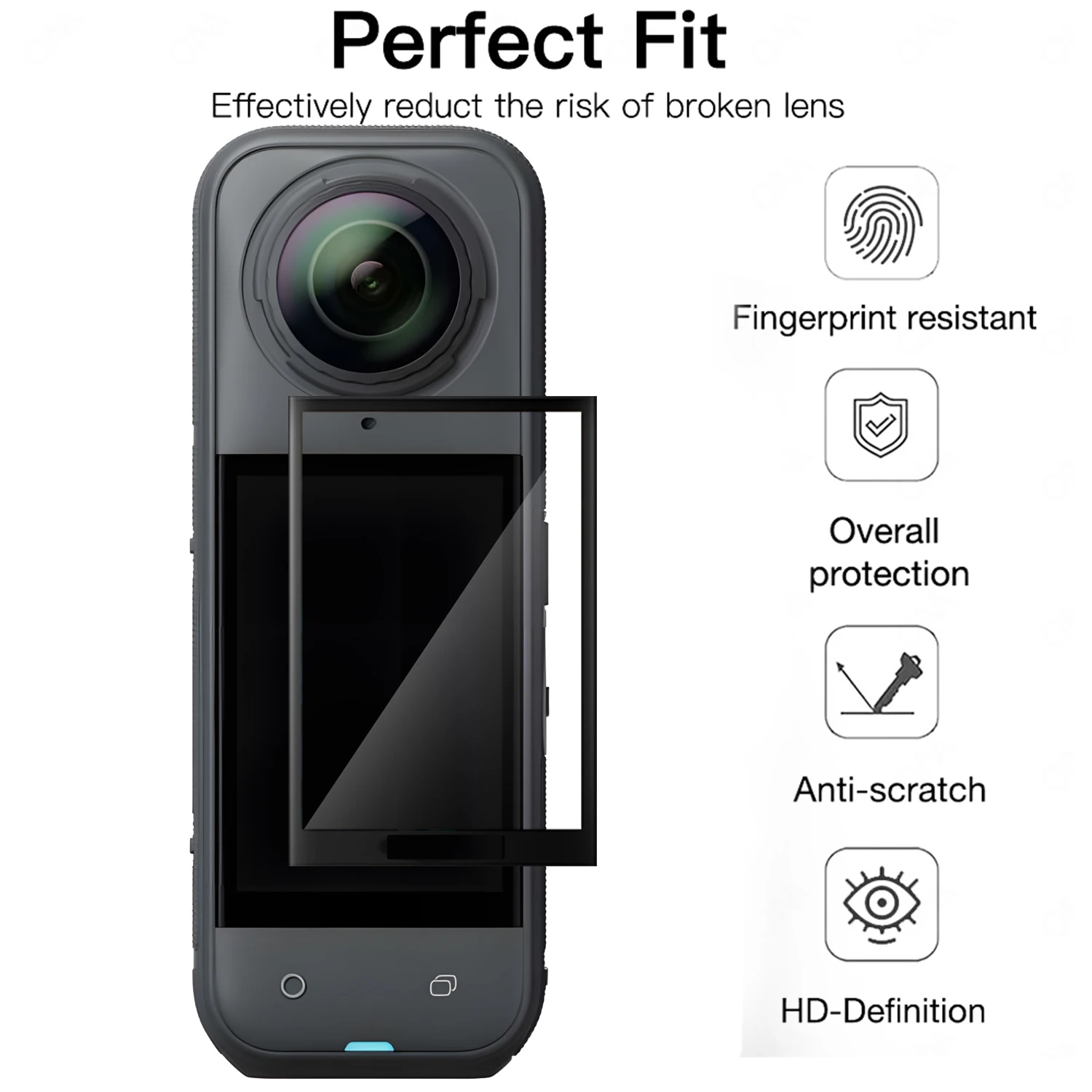 3D Curved Protective Film for Insta360 X5 Screen Protector Anti-scratch Films Cover Not Glass  for Insta 360 X5 Accessories