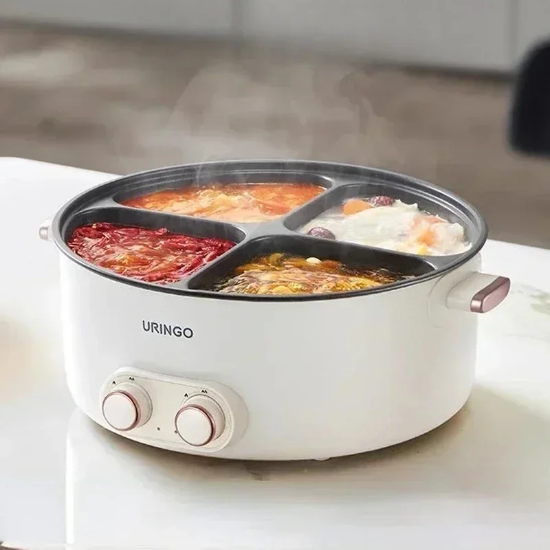 Electric Hot Pot 4-Flavor 220V Multi-cooker Home 6L Large Capacity Multi-Cooker Bbq Electric Kitchen Appliance شوايات كهربائية