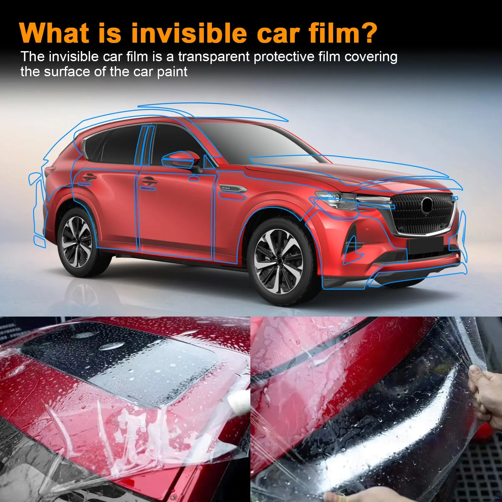 

8.5Mil TPU Bumper Paint Protection Film For Mazda CX-60 2024-2025 Pre-cut PPF Matte Clear Bra Car Body Anti-Scratch Resistant