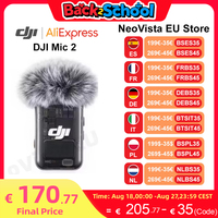 DJI Mic 2 Wireless Microphone with Intelligent Noise Cancelling 32-bit Float Internal Recording Optimized Sound 250m Range