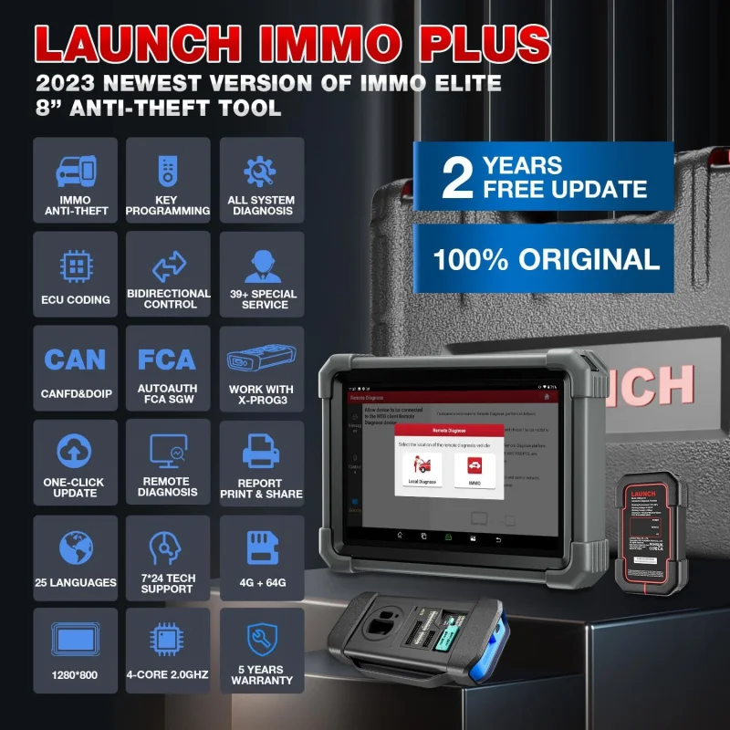 X431 IMMO Plus Full System Key Programming with X431 PROG3 Car Diagnostic Tool All In One ECU Coding for EU UK