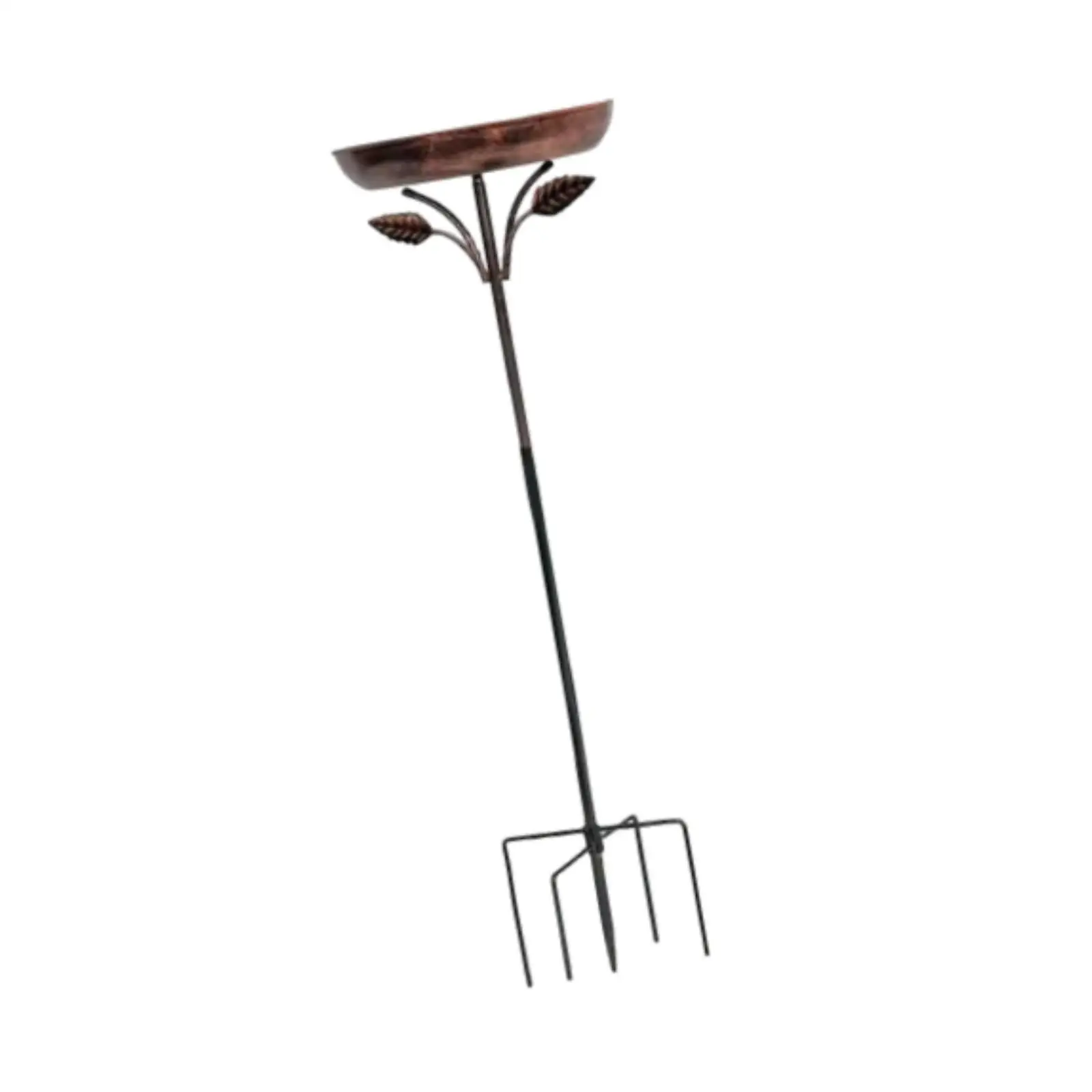 Iron Bird Bath Bowl 5 Pronged Base Multipurpose Easy to Assemble Vintage Design Bird Feeder Gardening Tool for Outside Patio