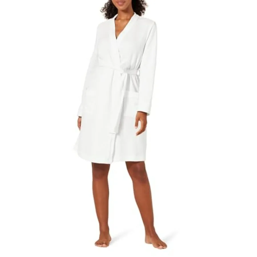 

Women's Lightweight Waffle Bath Robe with Pockets Available in