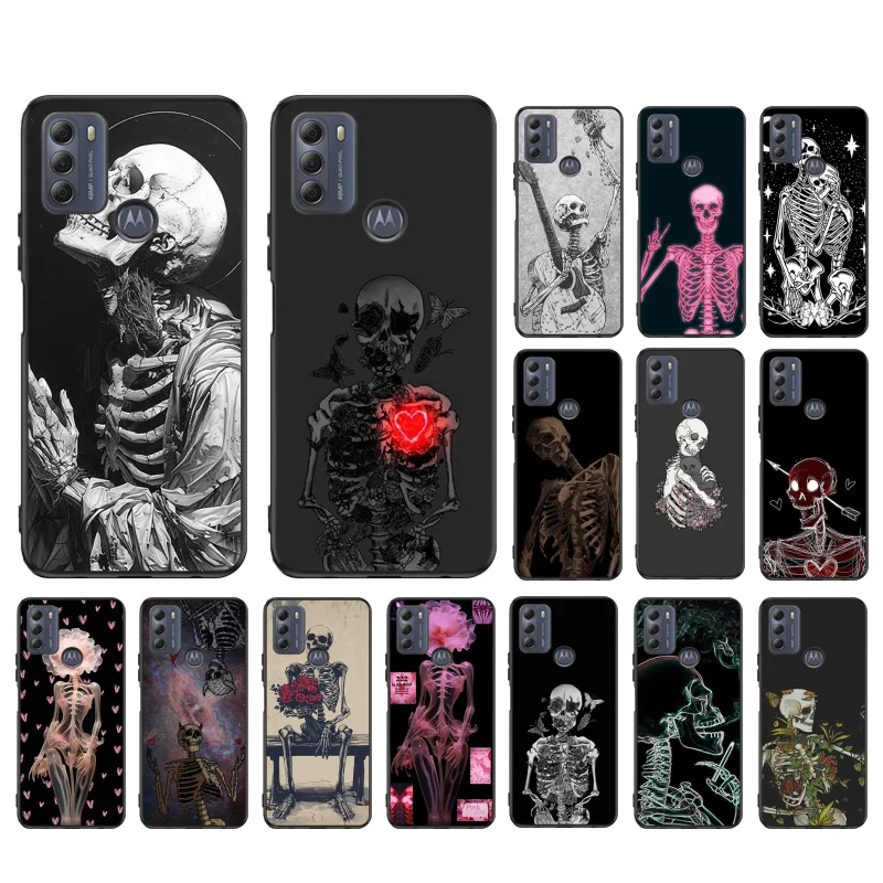 Skeleton Art Phone Case For Motorola G84 G22 G32 G34 G52 G10 G20 G30 G60 G60S G13 G50 G54 G62 G53 G72 G85 G24 Power