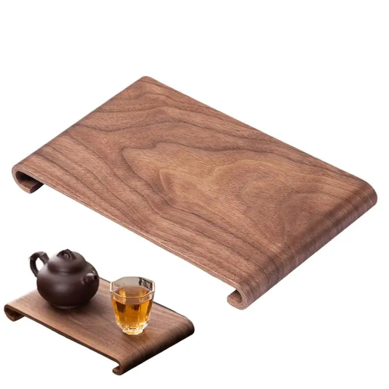 1pcs Retro สไตล์วอลนัทถาดชาไม้สบู่เทียนหอมผู้ถือครัวเรือน Desktop Storage กล่องตกแต่งแผ่น