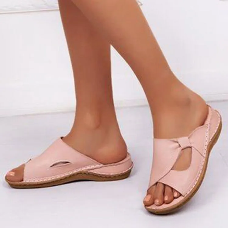 Sandals Women Plus Size 35-43 2023 New Retro Summer Flat Casual Outdoor Beach Slippers Female Wedge Platform Orthopedic Slides