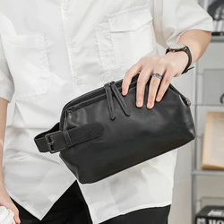 New Leather Cosmetic Bag Waterproof Organizer Toiletry Handbag Wash Pouch Women Men PortableTravel MakeUp Bag Wrist Clutch Bags