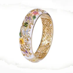 Ethnic style colored enamel butterfly love flower drip oil ring female, fashionable simple jewelry ring