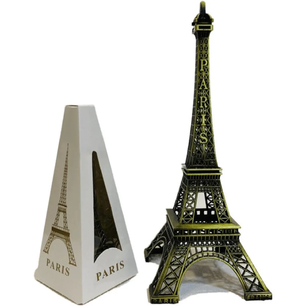 Uadme Eiffel Tower Model, Souvenir Eiffel Tower Zinc Figurine Collection Replica French Paris for Travel Souvenirs Table Decoration (25cm