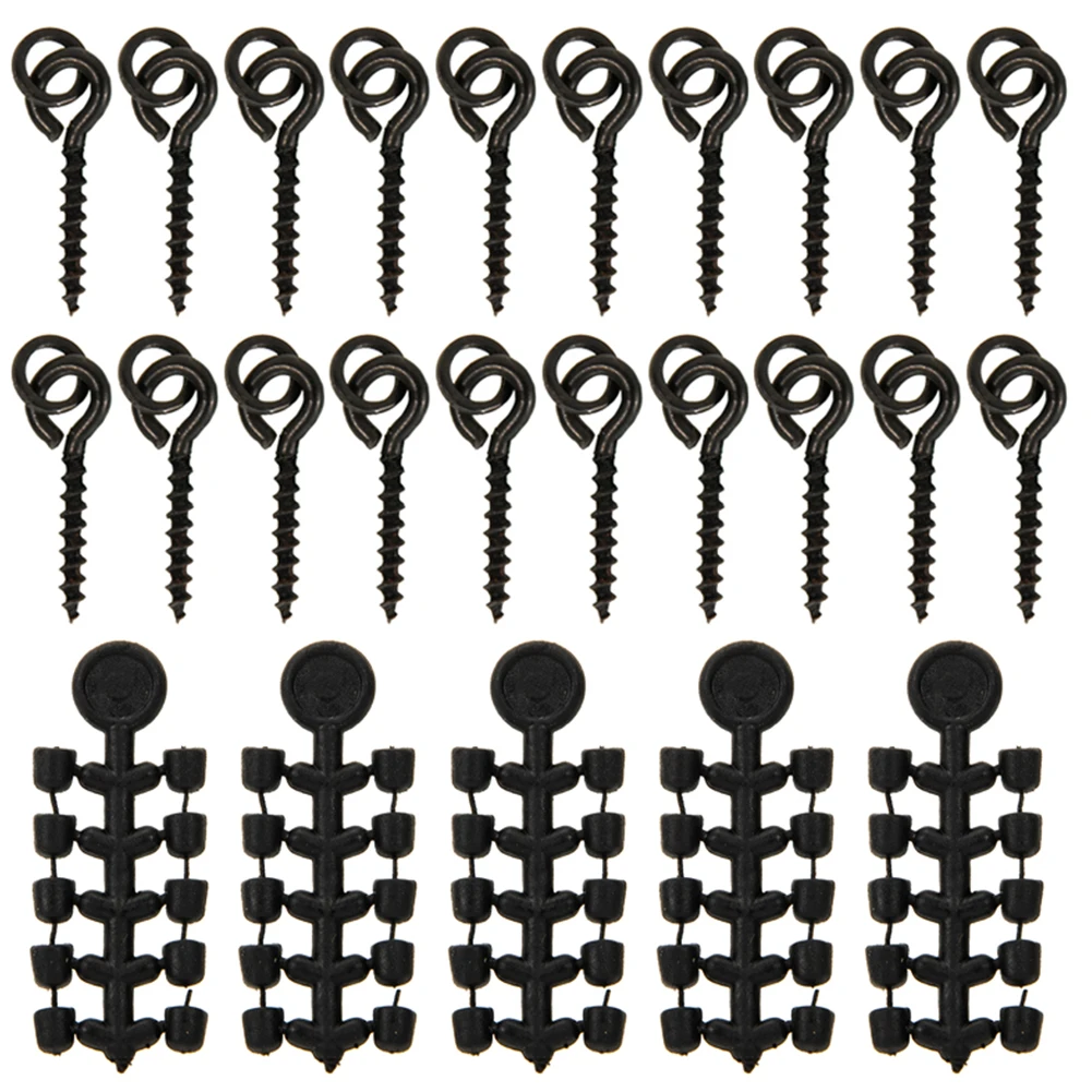 Fishing Bait Screws Carp Stopper 20pcs Boilies Bait 50pcs Accessories Terminal Tackle Copper ABS Hook Stops Beads