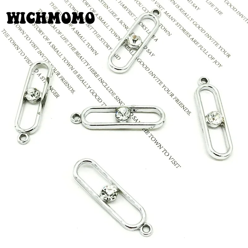 New Fashion 10pcs/bag High Quality Zinc Alloy Clip Shape Inlay Beads Charms Pendants for DIY Earring Jewelry Accessories