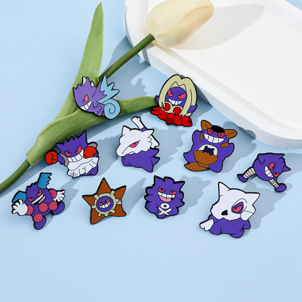 Kawaii Cartoon Ghost Creature Lapel Pin 9 Styles Cosplay Monster Enamel Brooches for Clothing Bags