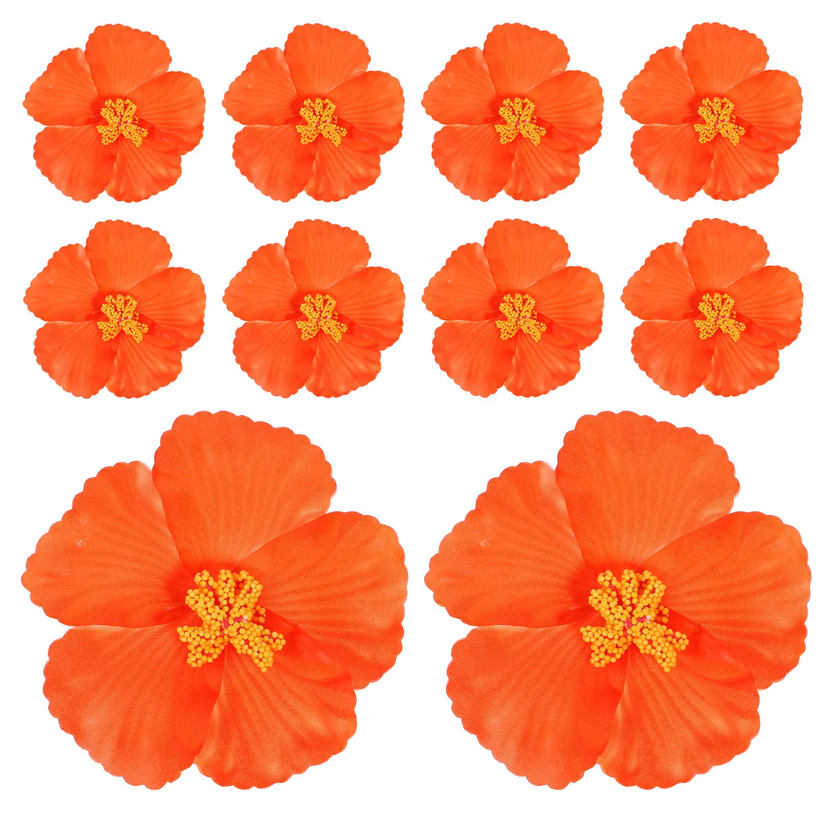 10 Piezas de Flores Artificiales de Hibisco, Flores Tropicales Realistas para Fiestas Temáticas Hawaianas, Bodas, Decoración del Hogar y Jardín