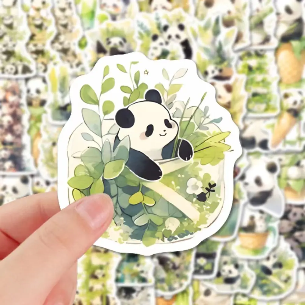 50pcs Cartoon Cute Panda Stickers Decals for Notebook Pad Phone Case Suitcase Decorative Waterproof Stickers Graffiti Stickers