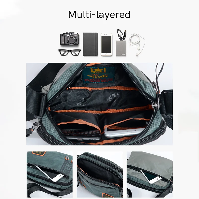 Volunteer Shoulder bags for Men 2023 New Korean Versatile Casual Solid Business Male Bag Multi-Functional Crossbody Bags 1609-11