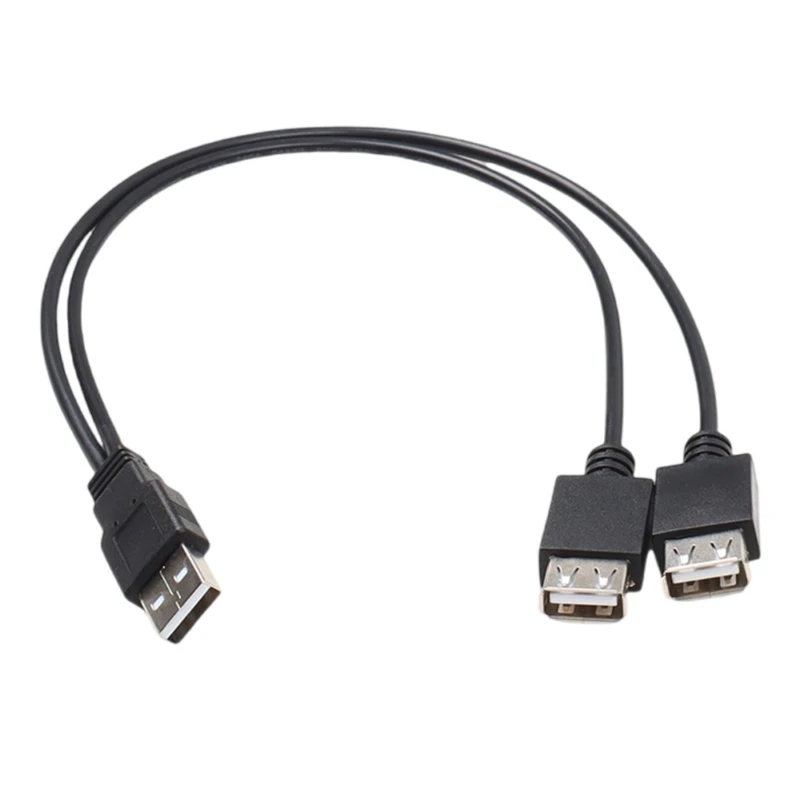 652F Double USB2.0 A Female Hub Splitter Cable 40cm Length USB2.0 Active/Passive Adapter Cord For Multiple Devices