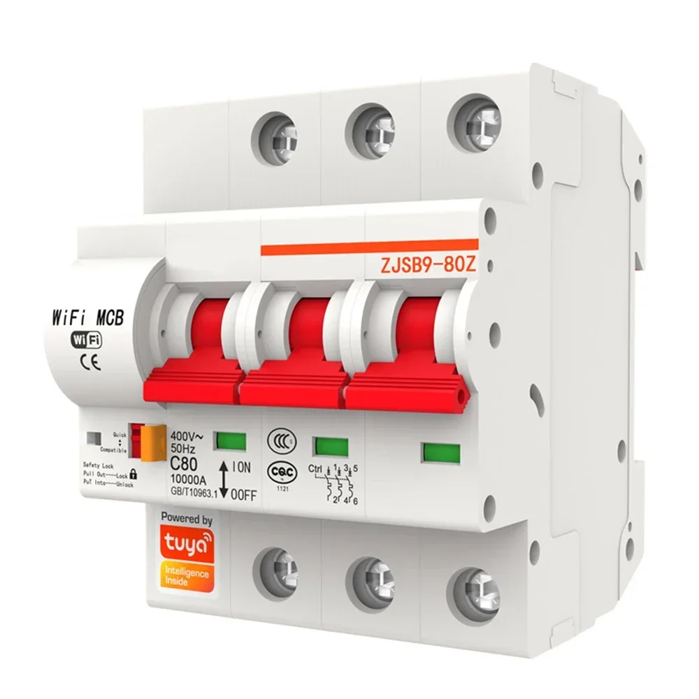 TUYA WiFi Smart Remote Control 3P 20A 25A  32A 40A 63A 80A 100A 125A MCB Circuit Breaker for Home Factory