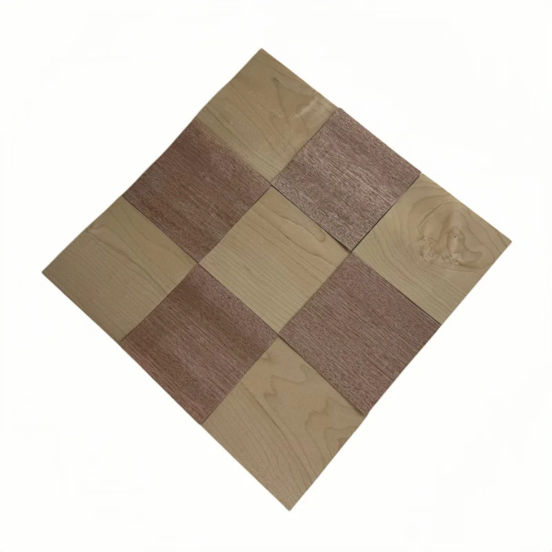 40PCS 0.4-0.5MM  100x100mm Natural Wood Veneer Marquetry Set DIY Geometric Veneer Design Decorative Veneer Panel