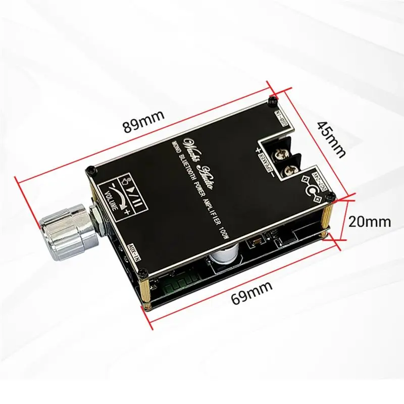 Mono 100W Bluetooth Audio Amplifier Board with Box Function TPA3116D2 BT5.1 Stereo Audio Module DC7-24V -1001B