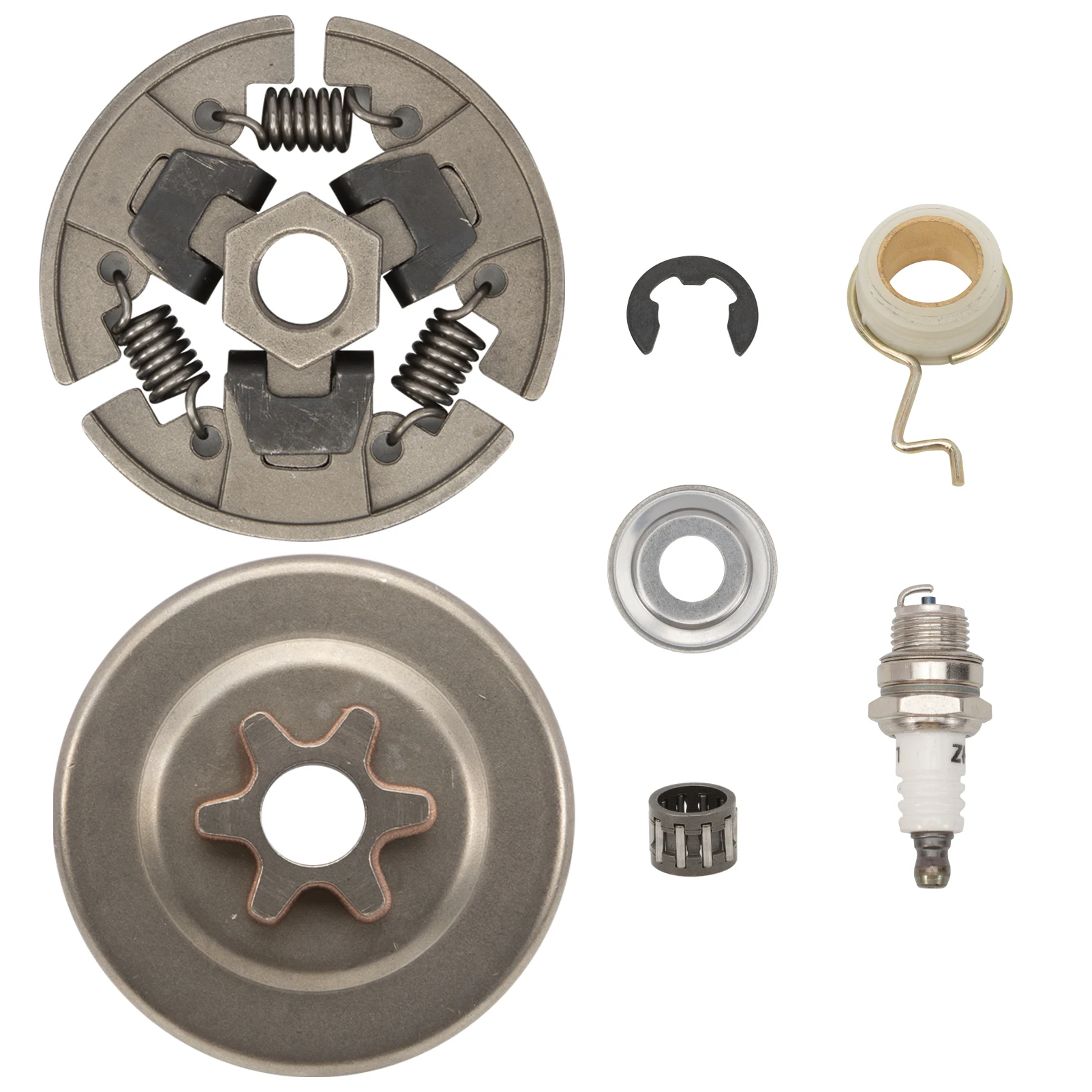 3/8 Inch Clutch Drum Sprocket Set for STIHL 017 018 MS170 MS180 021 023 025 MS210 MS230 MS250 Sprocket Clutch Bearing Worm Wheel