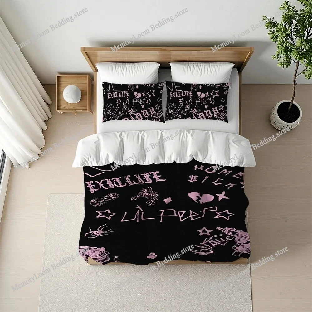 

Singer Lil Peep Hate Me Duvet Cover Set Home Style Bedding Soft Laundry Cotton Bed Four Seasons Student Dormitory Home Textile74