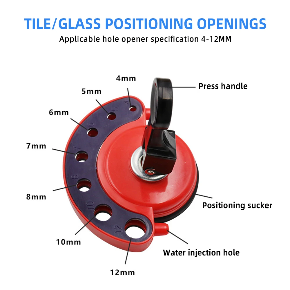 Adjustable Diamond Drill Bit Tile Glass Hole Saw Core Bit Guide With Vacuum Base Sucker Tile Glass openings Locator