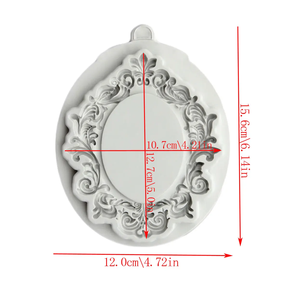 Large Oval Vintage Frame Silicone Mould Fondant Cake Decorating Silicone Mold Clay,Sugarcraft Cupcake Top Chocolate Baking Tool