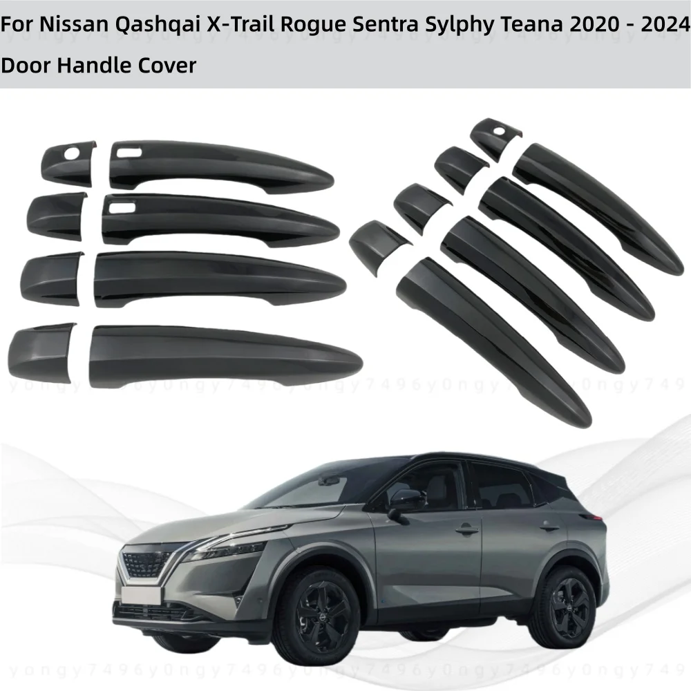 

Gloss Black Car Accessories Door Handle Covers Trim Paste Style For Nissan Qashqai X-Trail Rogue Sentra Sylphy Teana 2020 - 2024
