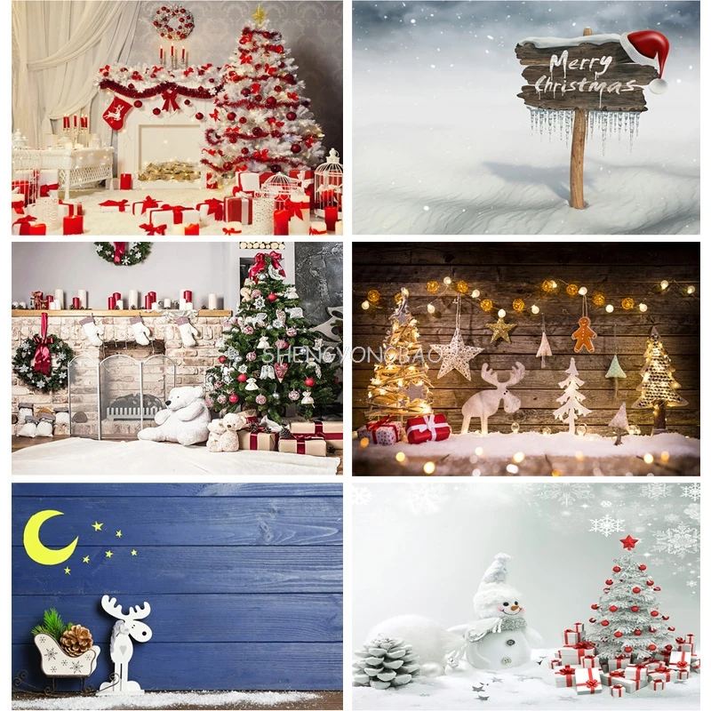 

SHENGYONGBAO Vinyl Christmas Theme Photography Background Children Portrait Backdrops For Photo Studio Props CXZM-42