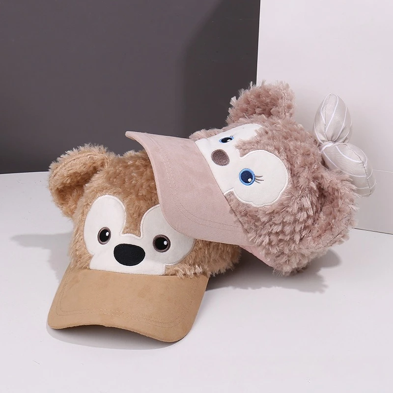 

Милая плюшевая бейсболка с рисунком Диснея Shirley Meidaffie для женщин с осенне-зимним лицом, теплым медвежонком, стоячими ушками