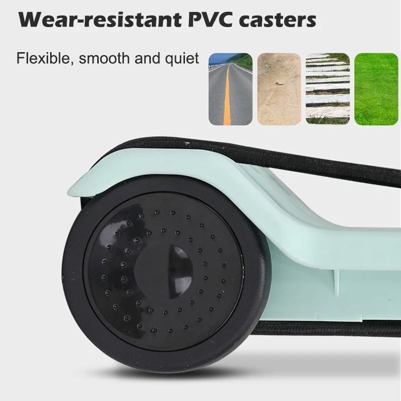 عربة يد قابلة للطي للتعامل مع البضائع عربة الأمتعة عربة التسوق ارتداء عجلات PVC مقاومة المدمجة المحمولة تحميل التخزين 35 كجم