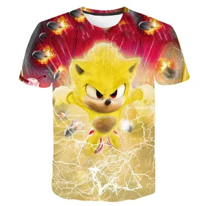 Gelbes Schall-T-Shirt für Jungen und Mädchen, Cartoon-Spiel, Super Sonic, neuer Sommer 12 Hauptverkäufe Sonic Children's Clothing - №10
