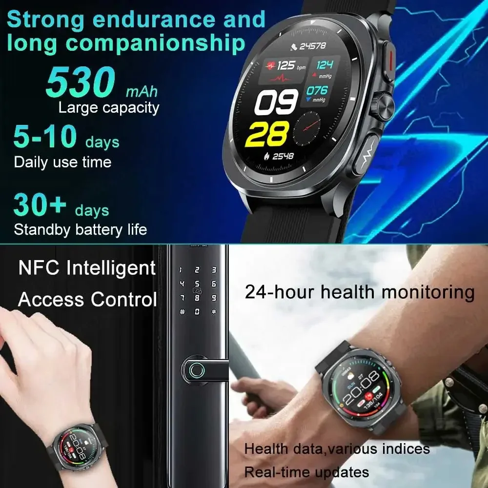 2026 New Health Track Smartwatch Men Women BT Call Air Pump Airbag True Blood Pressure Health Measure Smart Watch Blood Oxygen
