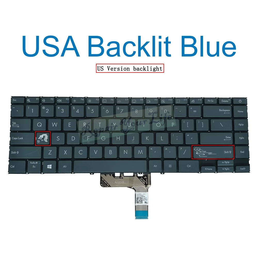 UA RU Arabic Thai US Backlit Keyboard for Asus ZenBook UX425 UM425 UM425I UM425IA UM425QA UM425UAZ UX425JA UKR Russian English