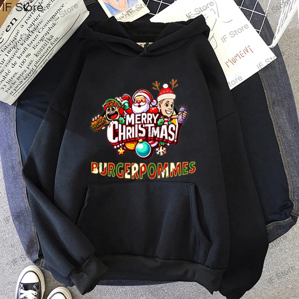 

New Burgerpommes Icrimax Christmas cotton Hoodies Autumn Winter child y2k clothes Santa Claus Hoodies Tops Boys girls sportswear
