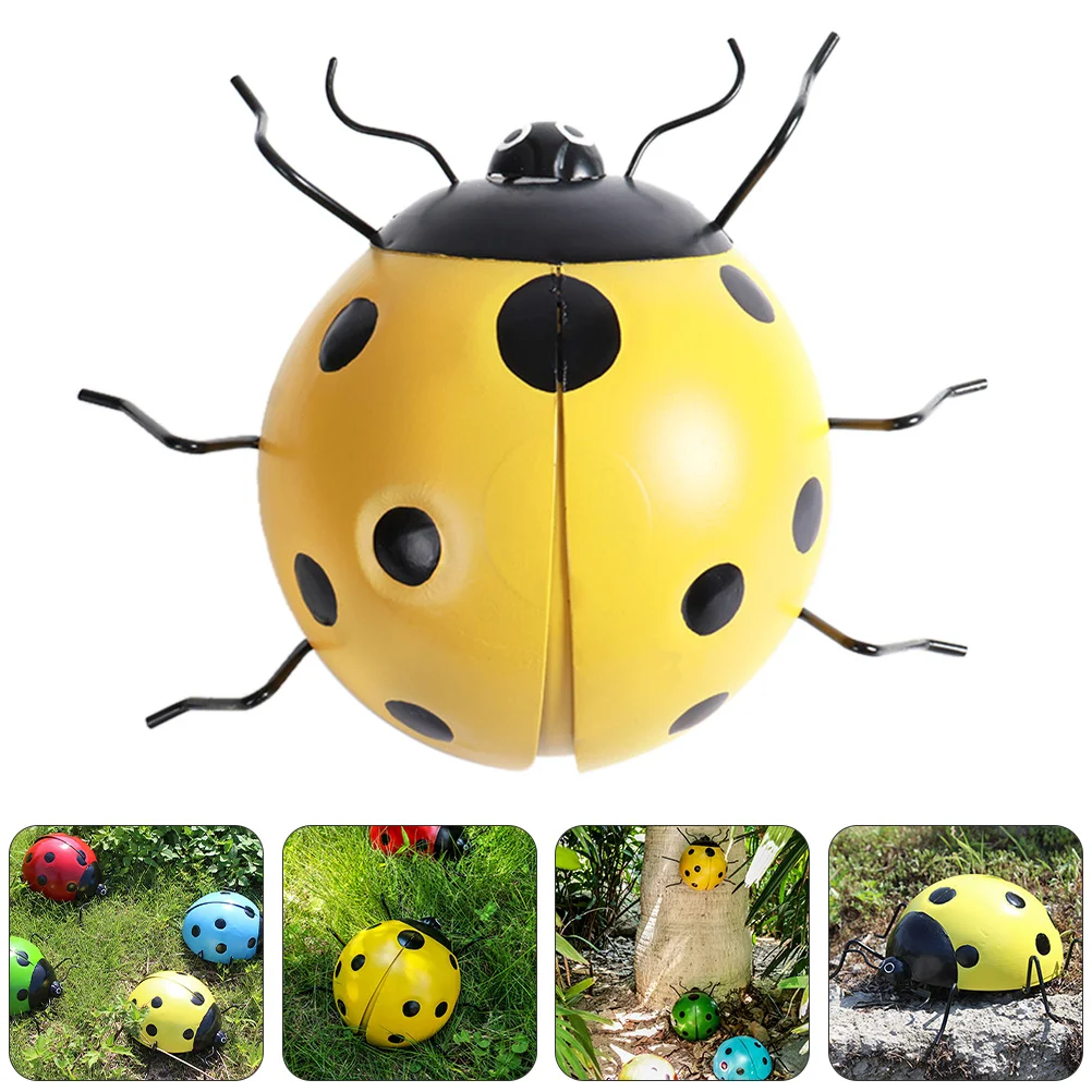 

Seven Star Ladybug Ornament Simulated Decor Outdoor Holiday Gift Iron Adornment Crafts