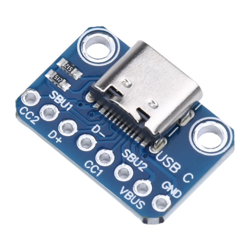 Carte de conversion TYPE-C USB 2.54MM CC1 CC2 5.1K connexion de la résistance extracemballages Adaptateur USB broche DIP 600 carte adaptateur de base