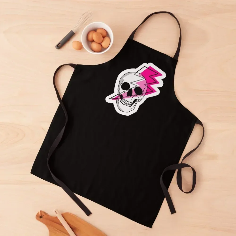 

Pink lightning skull Apron Chef jacket men Kitchen New 2022 Year Kitchen Tools Accessories Home and kitchen products Apron