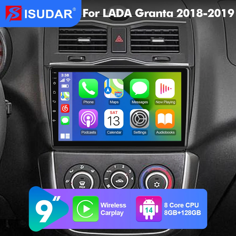 2026 New! 9 inch Car Radio Android 14 For Lada granta Fl 2018 - 2023 GPS Carplay Android Auto Wifi 6 Camera Qualcomm Snapdragon