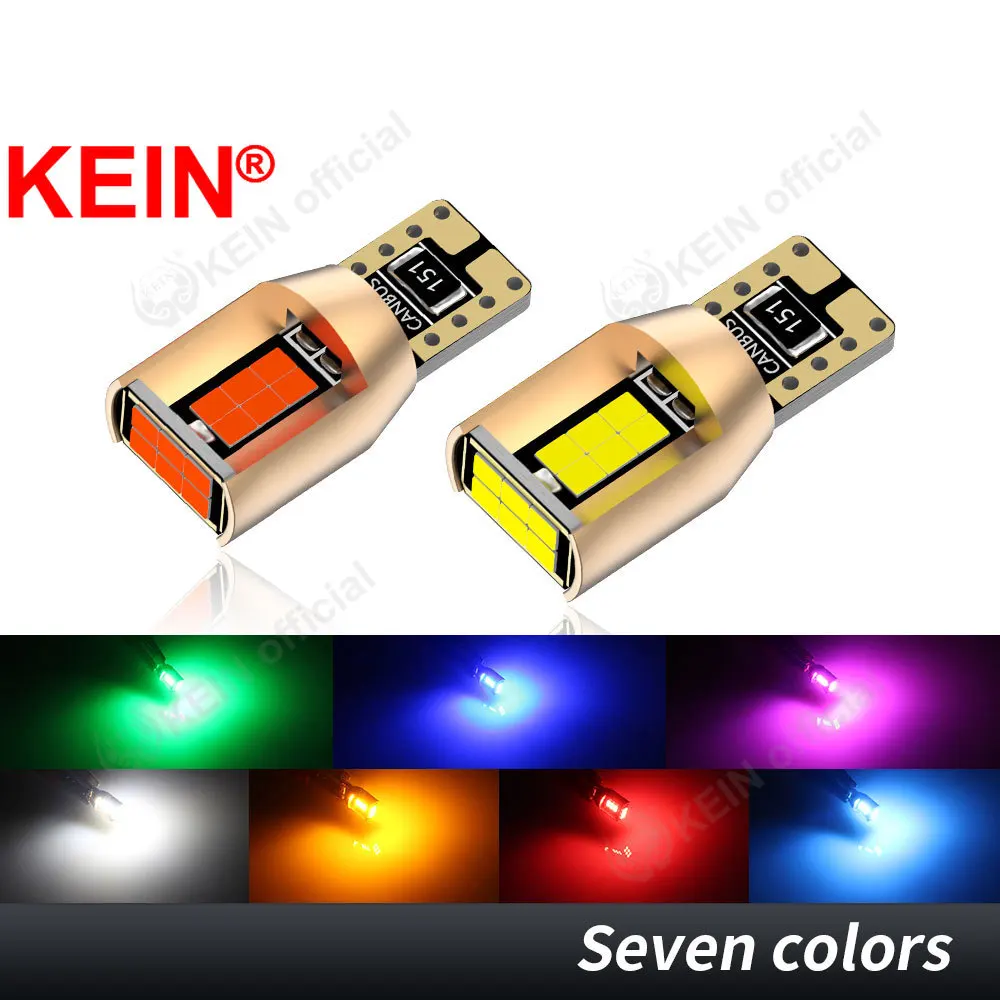 KEIN 10PCS Highlight 194 Led Bulb T10 W5W 5W5 168 Interior Reading Pathway Lighting Dome Clearance Position Light Car Lamp Amber